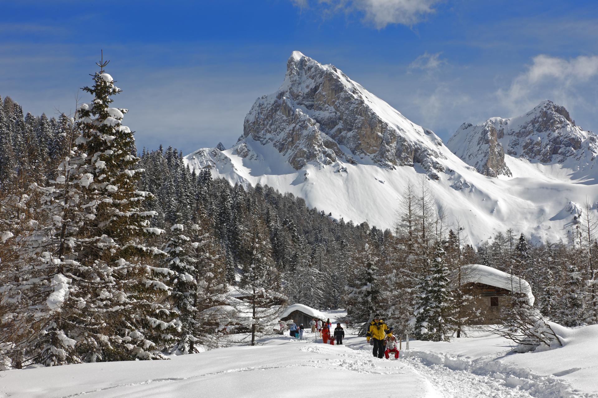 Winterwanderungen im Val di Fassa, Dolomiten